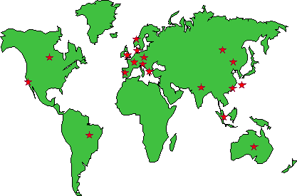 World Map showing Editions and Translations